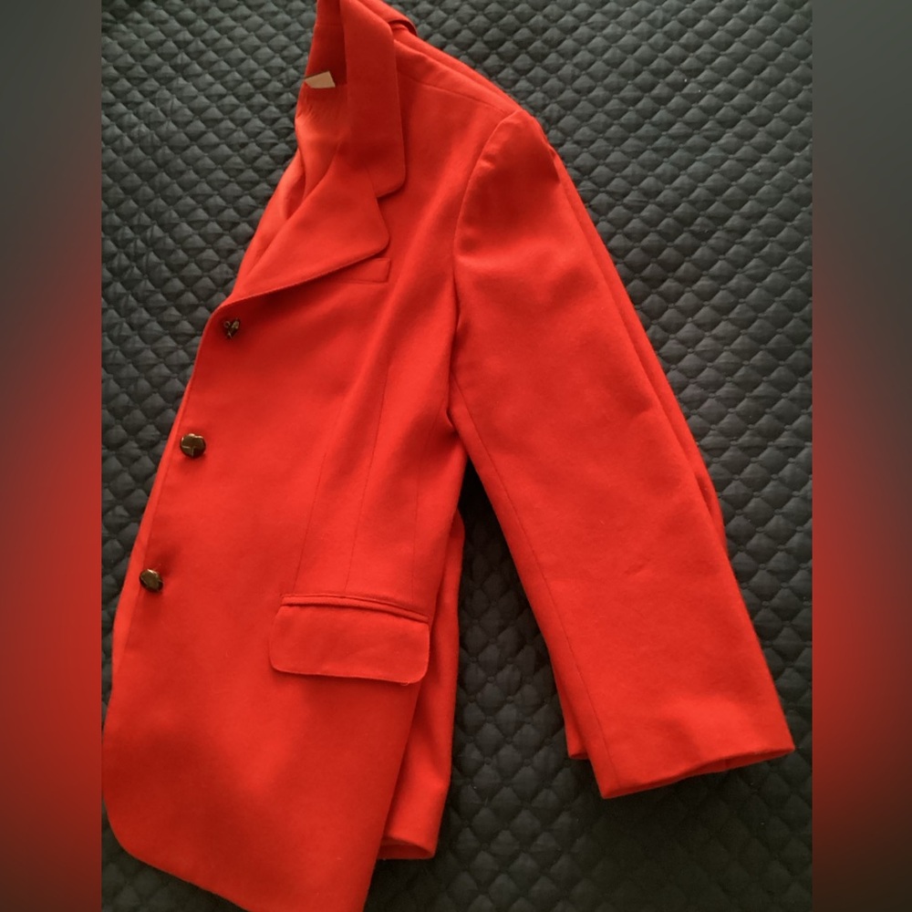 Vintage LizSport Wool Red Blazer 14 Petite - Picture 12 of 16